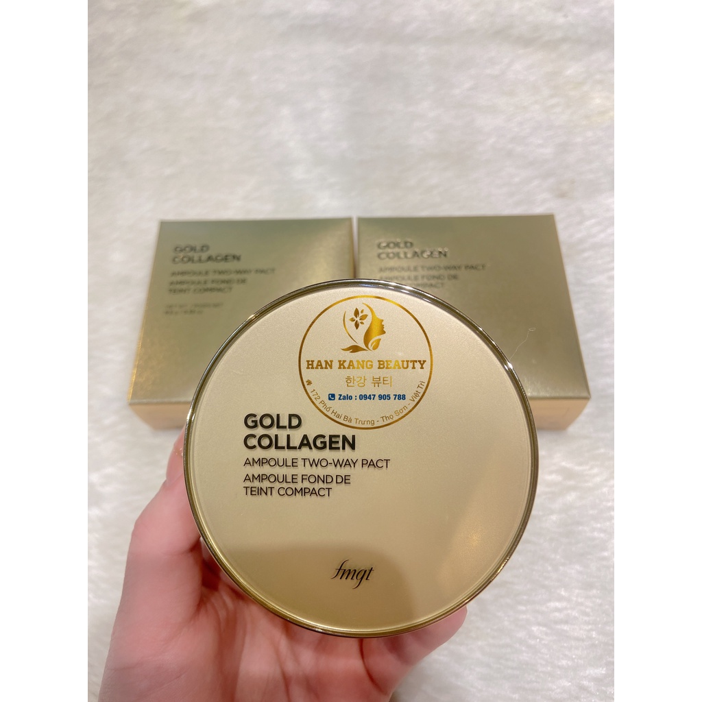 Phấn phủ dạng nén kiềm dầu, mịn da Gold Collagen Ampoule Two-way Pact SPF40++