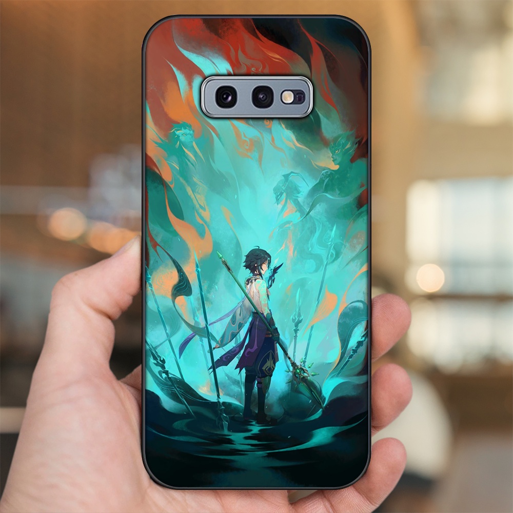 Ốp lưng Samsung S10e viền đen in hình Xiao Genshin Impact
