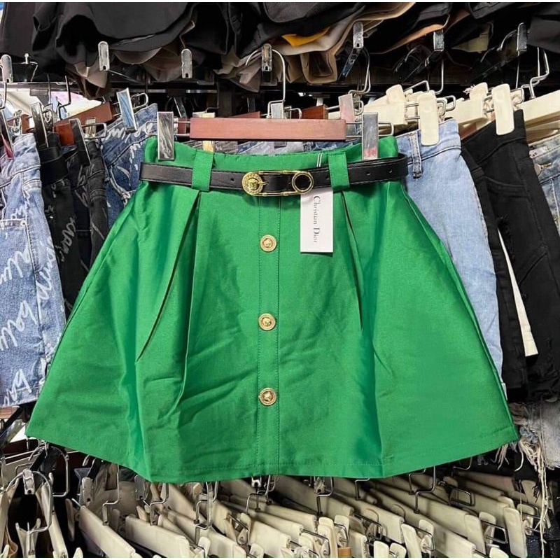 Chân váy khuy  đai kim băng hàng QCL1