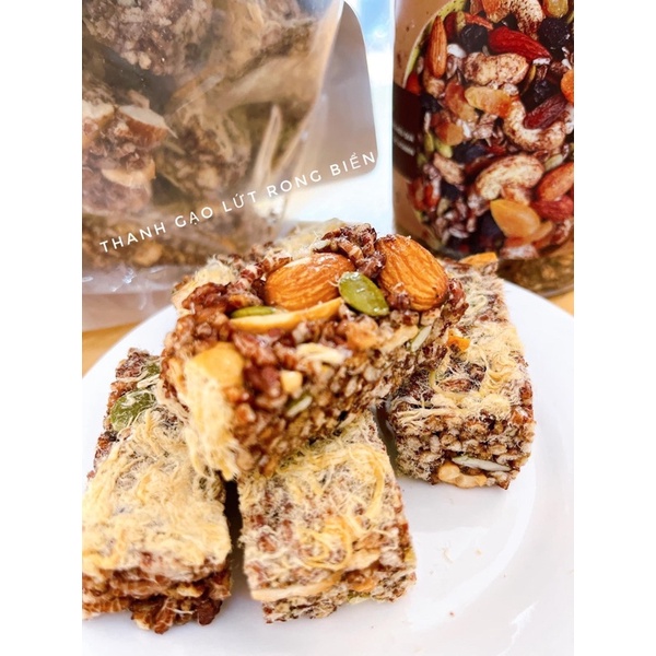 Bánh Gạo Lứt, chà bông - Mix 5 Loại hạt dinh dưỡng - Giảm Cân, tốt sức khoẻ.