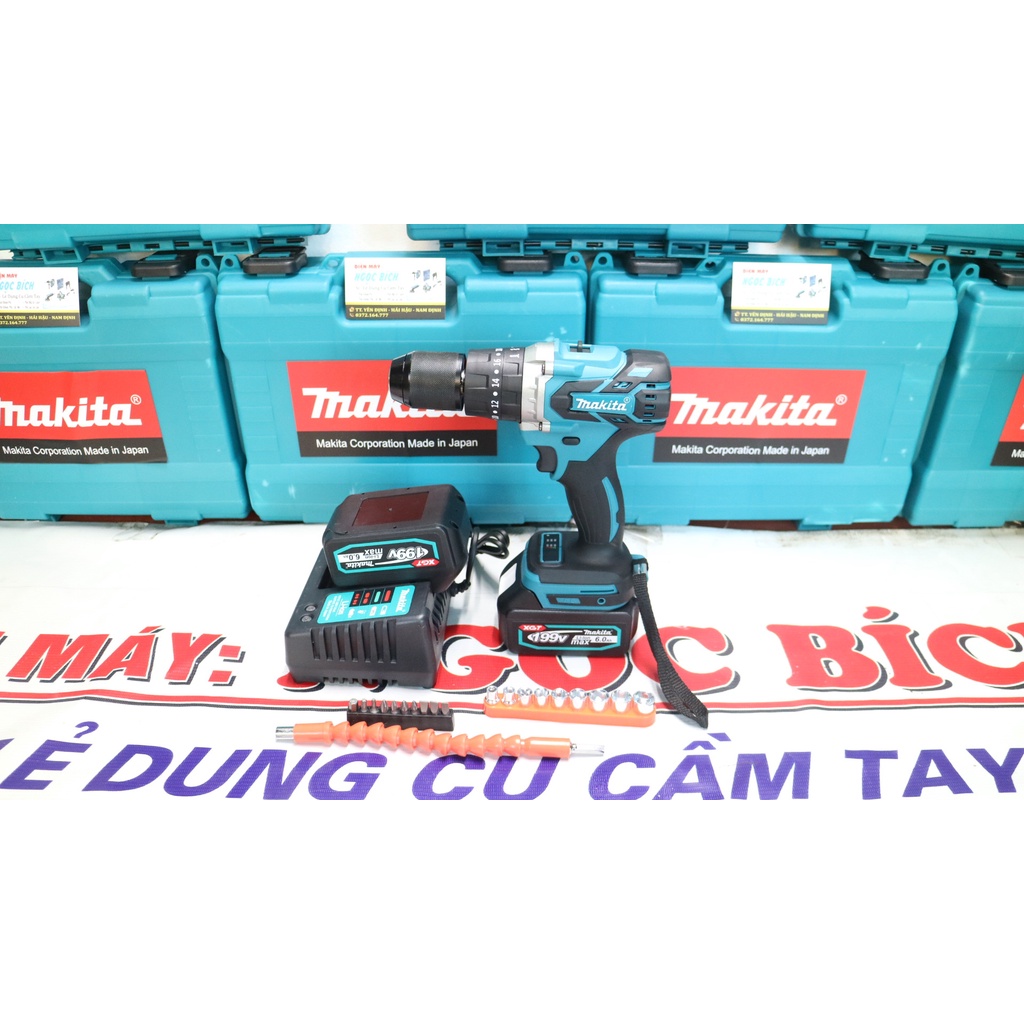 Máy Khoan Pin 199V Đầu Auto Lock 13mm FULL PHỤ KIỆN