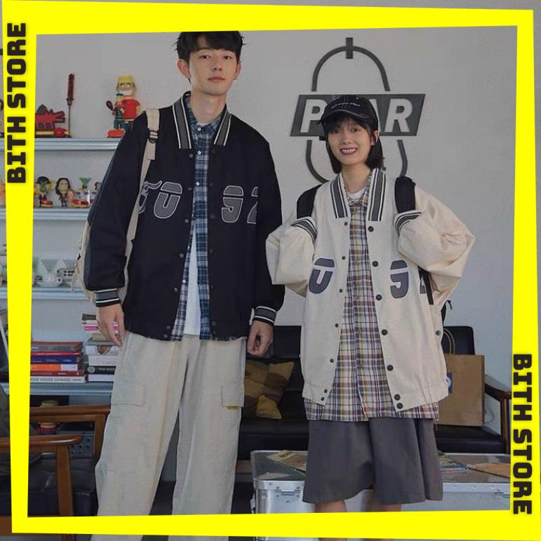 Áo khoác bomber dù 2 lớp unisex in logo 2 thân 092 cổ tròn cúc bấm thời trang teen mùa hè