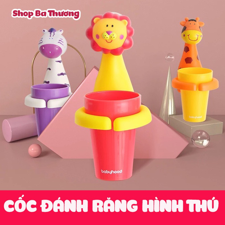 Cốc đánh răng hình thú babyhood cho bé