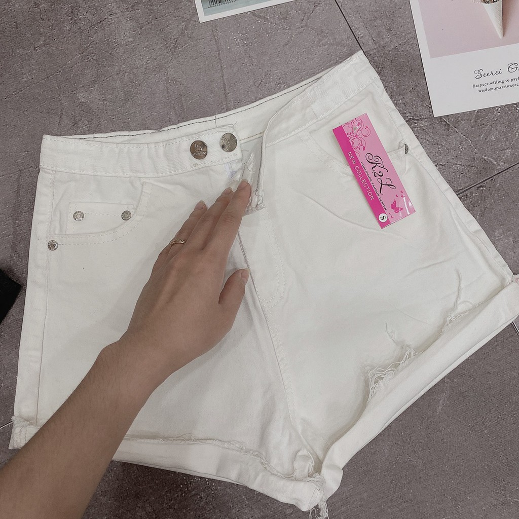 [𝗛𝗶̀𝗻𝗵 𝗧𝗵𝗮̣̂𝘁]Quần short jean nữ lưng cao, quần đùi chất kaki jean co giãn mềm mại, hình chụp thật munmunstore