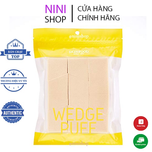 Mút tán kem nền Skinfood Wedge Puff Sponge Jumbo Size 12 chiếc 1 túi - Ninishop