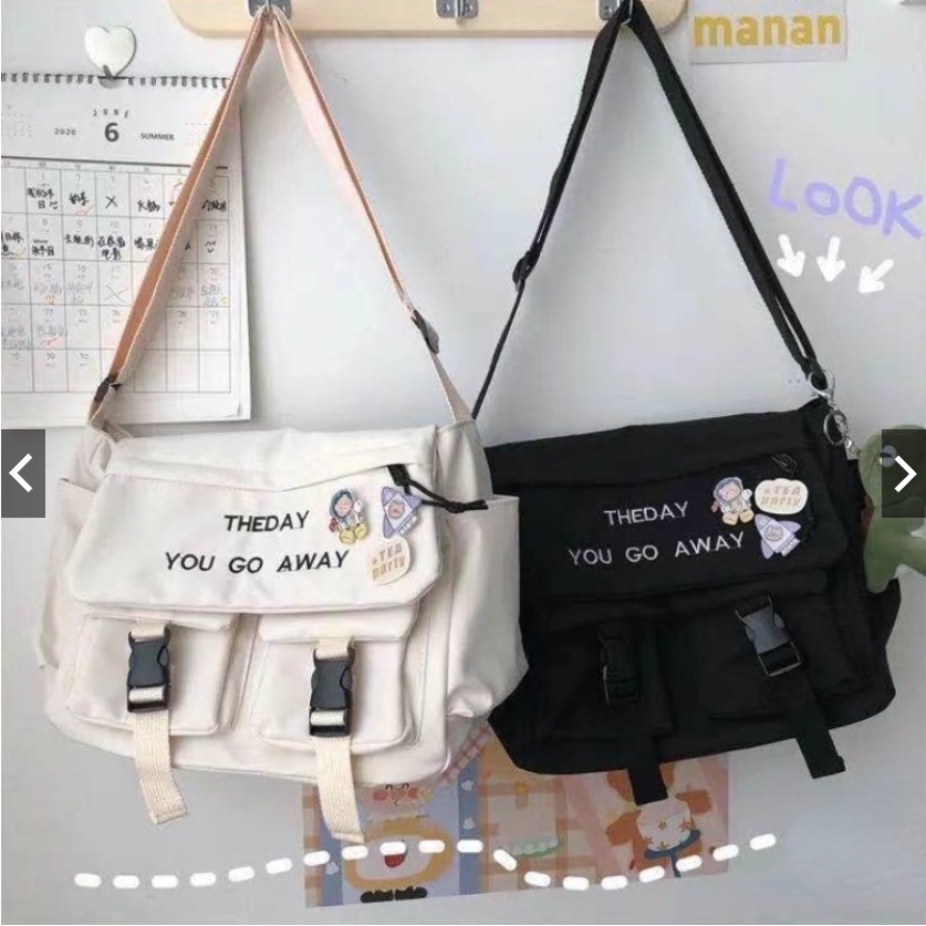 Túi tote đeo chéo nam nữ vải canvas  đeo vai phong cách unisex thời trang hàn quốc