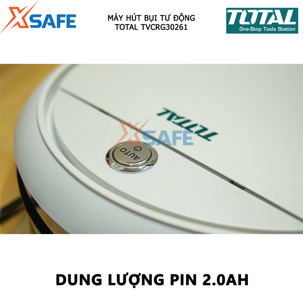 Máy hút bụi tự động dùng pin TOTAL TVCRG30261 13.5V Robot quét nhà, lau nhà kích thước 300*75mm, chế độ sạc pin tự động