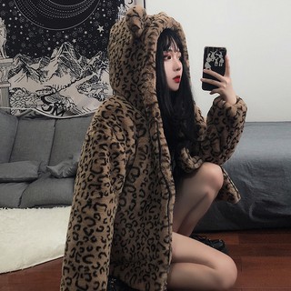 [Vui lòng nhắn tin shop trước khi đặt đơn]  ÁO KHOÁC LÔNG CON BÁO ULZZANG 3685