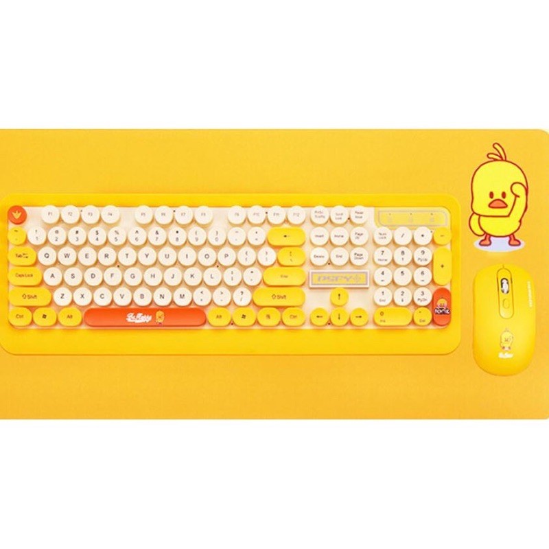 Bộ bàn phím và chuột không dây Siêu Xinh thời trang K68 màu đen vàng xanh sặc sỡ tương thích máy tính, laptop, pc | BigBuy360 - bigbuy360.vn
