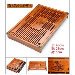 Khay gỗ ấm chén nẹp 4 góc (3 màu)