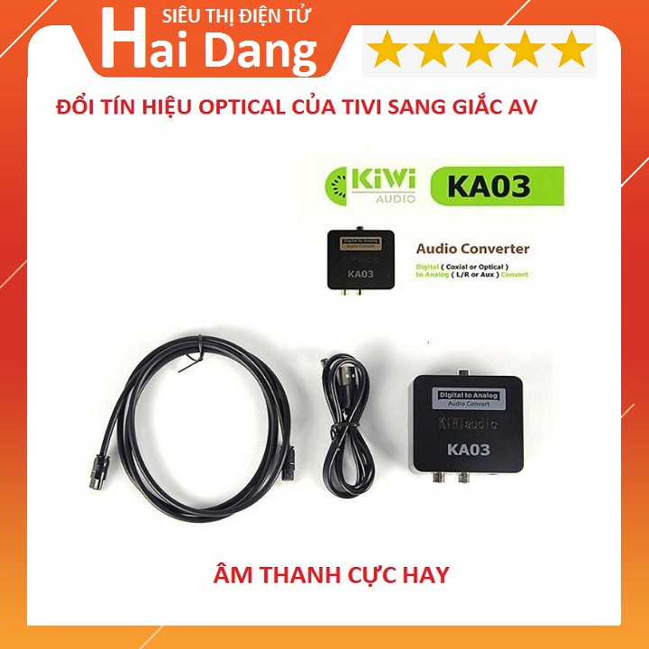 Bộ Chuyển Đổi Tín Hiệu Am Thanh Từ Cổng Optical Tivi Sang AV Chính Hãng KIWI Modenl KA03