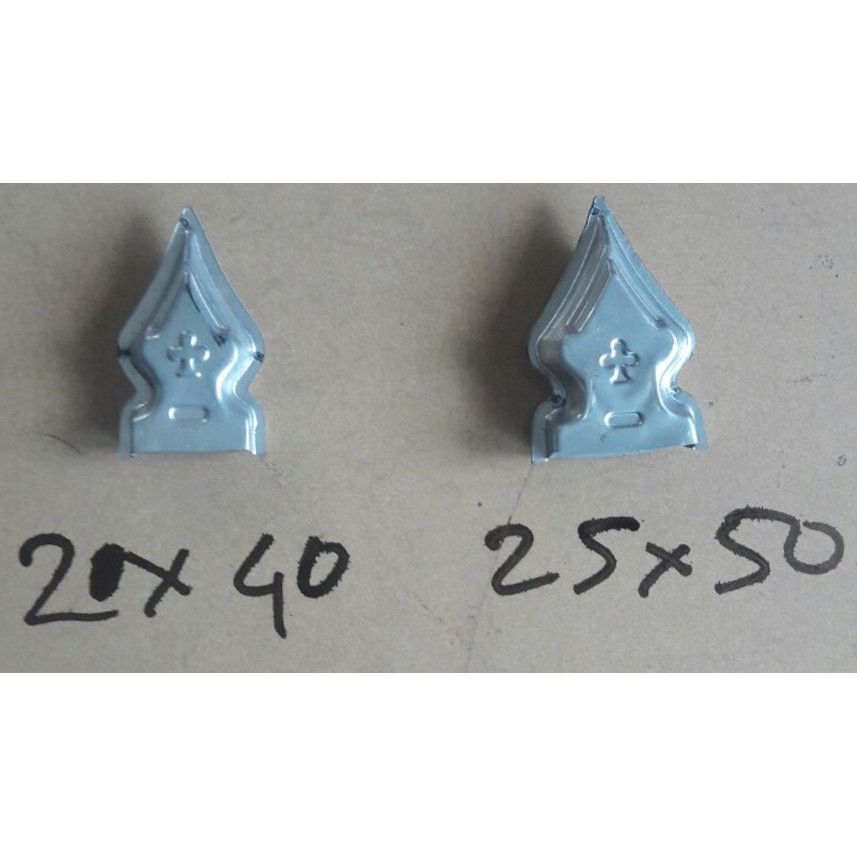 Bộ 50 chiếc nắp chụp đầu sắt hộp hàng rào cửa cổng 25X50
