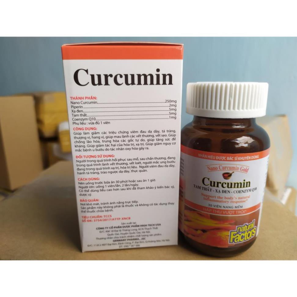 NANO CURCUMIN GOLD dt Viêm Loét Dạ Dày tá tràng Hộp 30 Viên