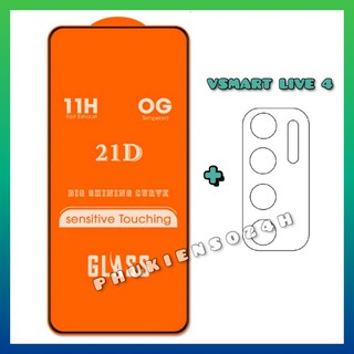 Combo Kính Cường lực Vsmart Live 4 Full màn hình + dán bảo vệ camera Vsmart Live 4 - phukienso24h