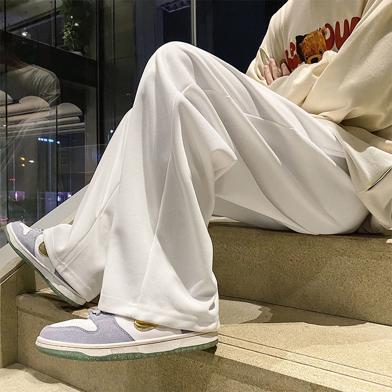 Quần ống rộng Màu Trắng Thời Trang Năng Động Cho Nam