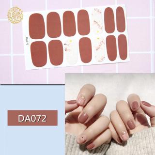 Tờ 14 miếng dán trang trí móng nhiều màu sắc thời trang