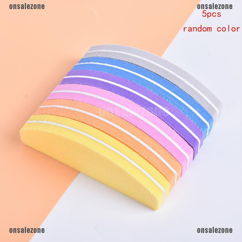 [onsalezone]5pcs New Sponge Nail Art Tips Buffer Sanding Nail Buffer Block Files Sponge