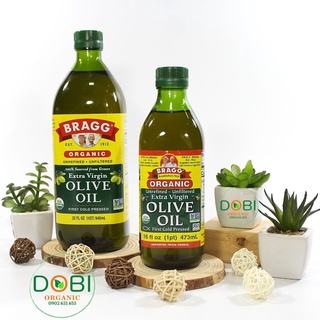 Dầu oliu extra virgin ép lạnh hữu cơ bragg 473ml và 946ml olive oil- dobi organic
