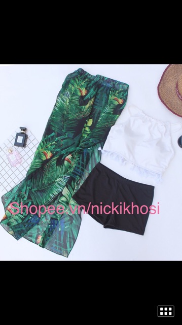 Bộ đồ bơi hai mảnh 3 chi tiết bikini kín đáo tôn dáng áo tắm đi biển mùa hè | BigBuy360 - bigbuy360.vn