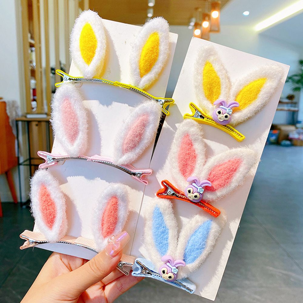 Kẹp tóc hình tai thỏ bằng vải bông dễ thương dành cho bé gái