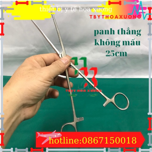 Panh Y Tế, Panh Gắp Phẫu Thuật, Pen Kẹp Y Tế, Panh Thẳng Không Mấu 24cm - Hàng Pakistan