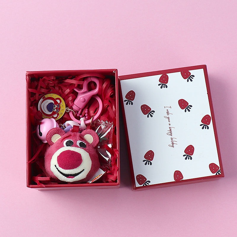 Móc Khóa Hình Gấu Dâu Tây Hoạt Hình Dễ Thương