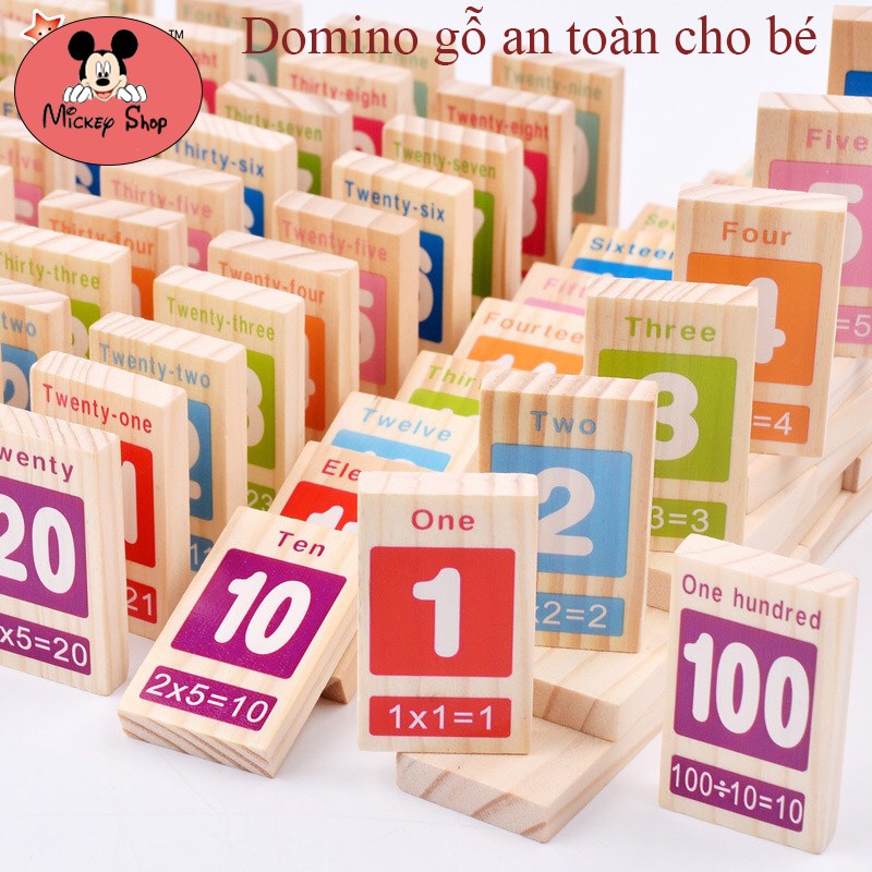 [Mã LIFE20KALL giảm 10% đơn 50K] Bộ Domino Gỗ 100 Số Học Kèm Toán Và Tiếng Anh