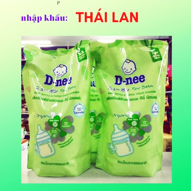 Nước rửa bình sữa Dnee dạng túi 600ml - nhập khẩu chính hãng thái lan