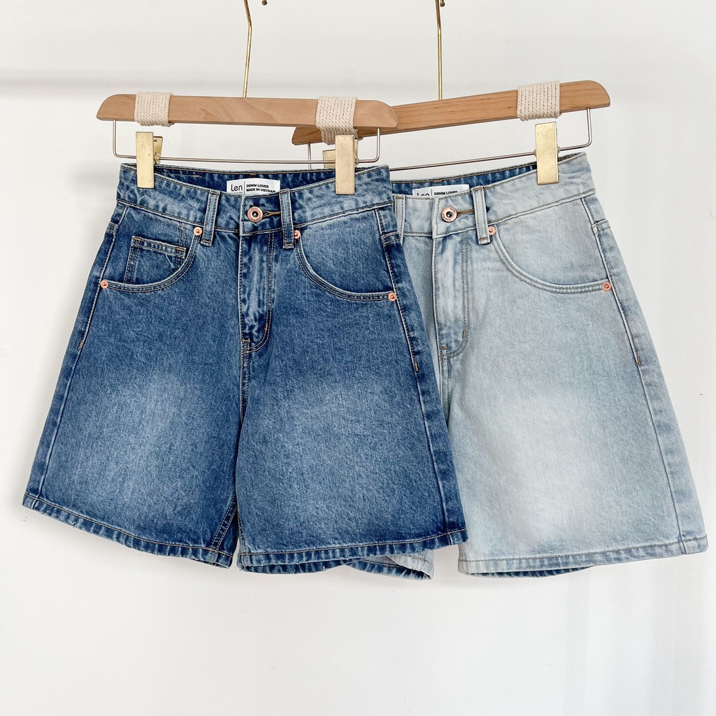 Quần short trơn lai thường wax 2 màu LENCLOTHING 8848-8849