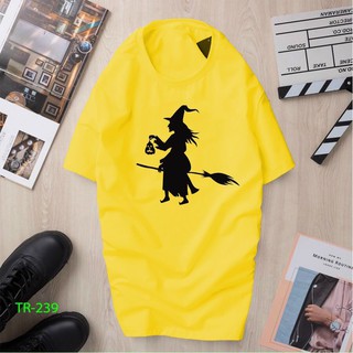 Áo thun halloween nam nữ ngắn tay in phù thủy tr - 240