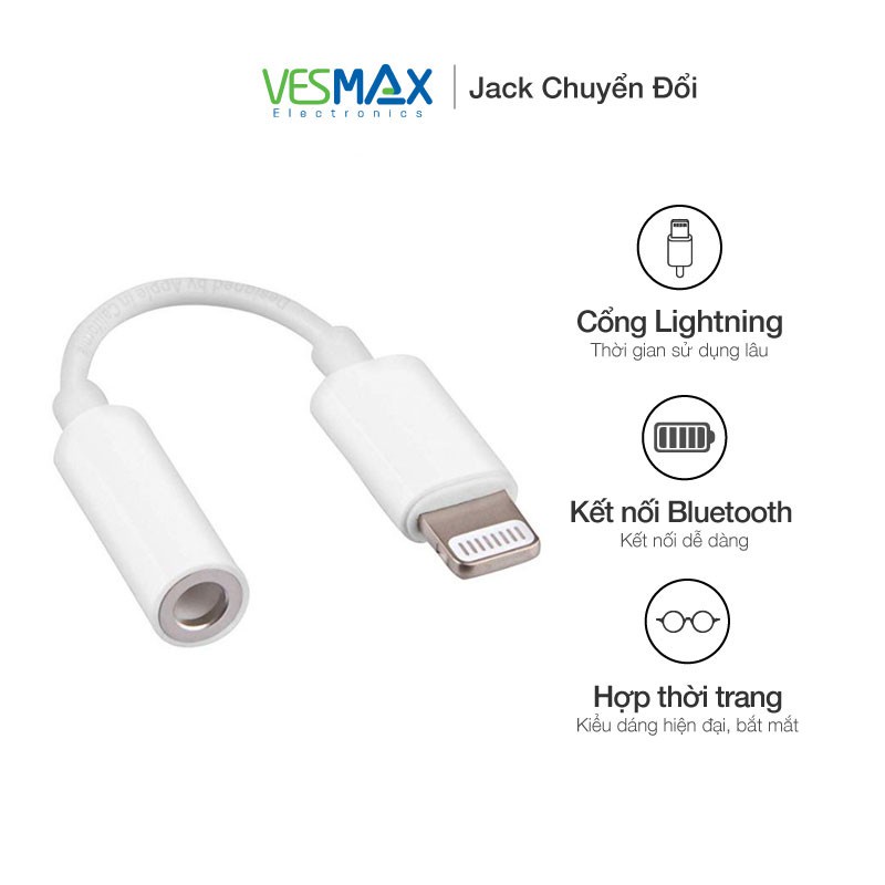 Jack Chuyển đổi tai nghe lightning sang 3.5mm có mic kèm chân sạc CẦN bật blutooth PHỤ KIỆN CHẤN THIÊN