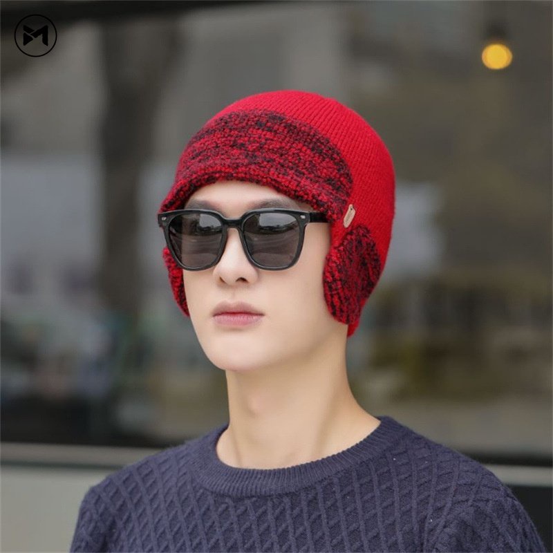 Mũ Len Trùm Tai Chống Lạnh Giữ Ấm Mùa Đông Phong Cách Hàn Quốc Mới 2022 Cho Nam