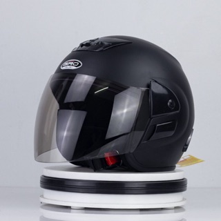 Mũ bảo hiểm 3/4 đầu tem đen sần GRO Chính hãng