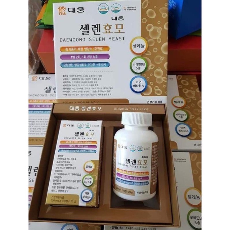Viên Uống Tăng Cân Selen Yeast Hàn Quốc, Hộp 2 Lọ * 240 Viên, Giúp Ăn Ngon, Khỏe Mạnh