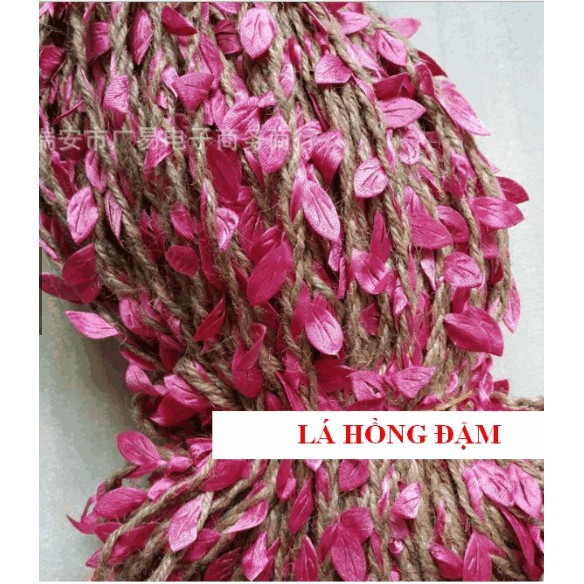 Cuộn 5m dây thừng nâu kèm lá (nhiều màu)