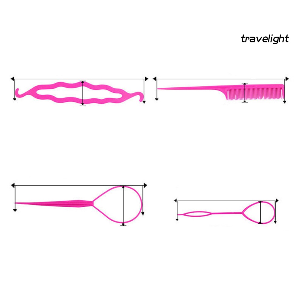 [Hàng mới về] Set 4 dụng cụ tạo kiểu tóc tết bím tiện dụng