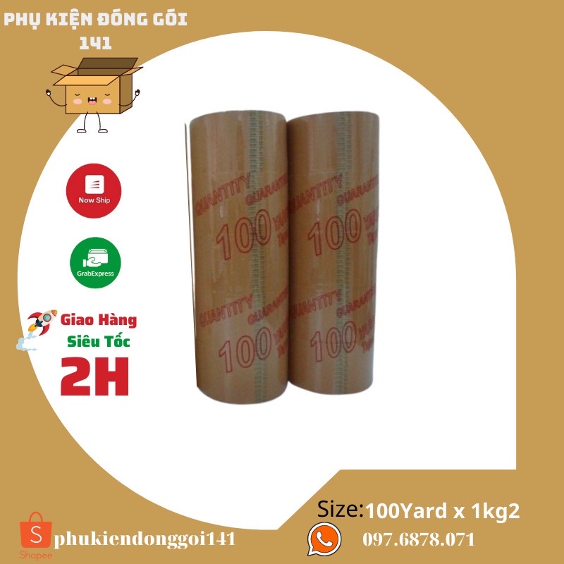 Băng keo đục 1.2kg 100yard (6 cuộn/cây) chất lượng cao đóng gói hàng hóa