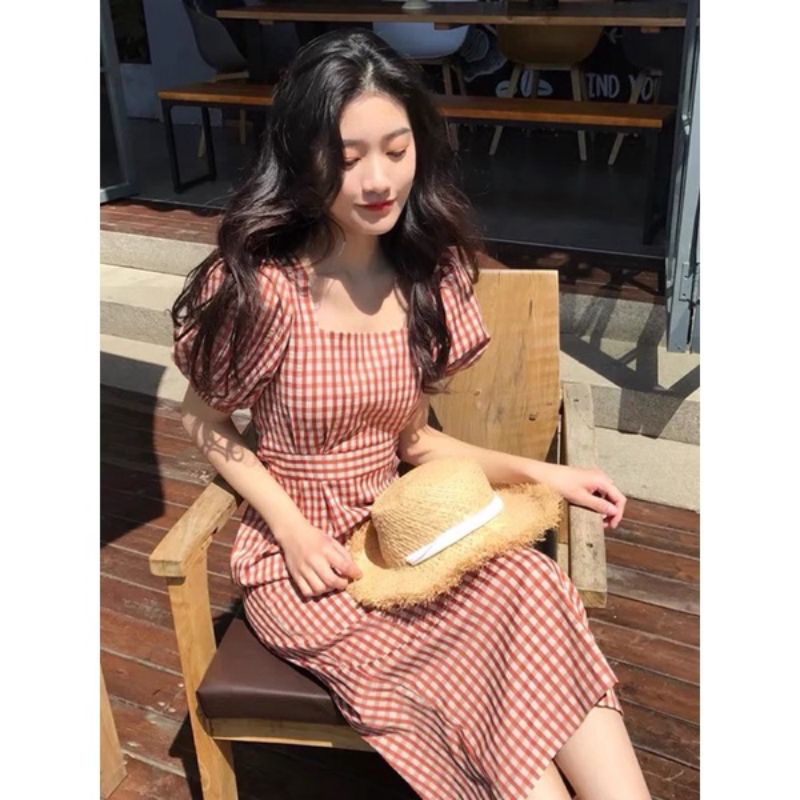 ĐẦM CA RÔ MIDI DÁNG DÀI SUÔNG XINH XINH ĐẸP CR99