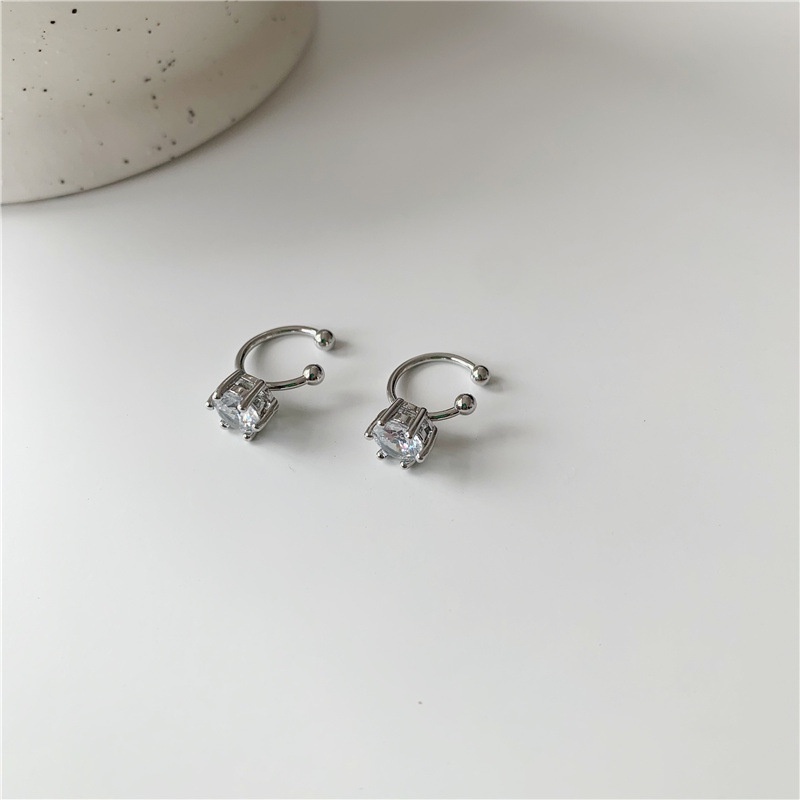 Khuyên kẹp vành tai đính kim cương nhân tạo phong cách Harajuku sành điệu cho nữ