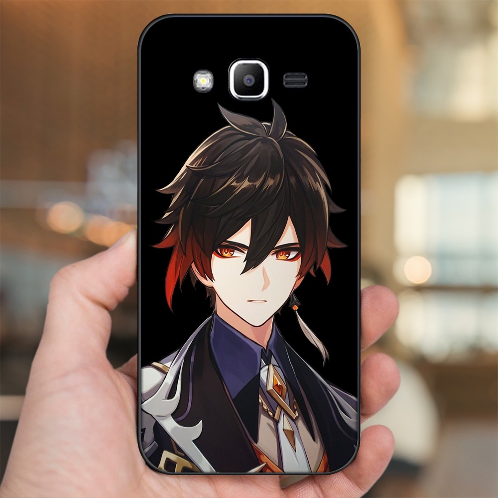 Ốp lưng Samsung J2 Prime, J3 2016, J5 2015 viền đen in hình Zhongli Genshin Impact