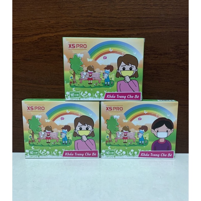 Khẩu trang 3D cho bé XS PRO, Hộp 10 cái cho trẻ em từ 1-5 tuổi