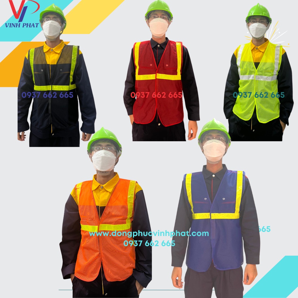 Áo Lưới Phản Quang Bảo Hộ 3M Cho Công Nhân, Kỹ Sư Giám Sát Công Trình Dùng Ban Đêm Nhiều Màu Sắc