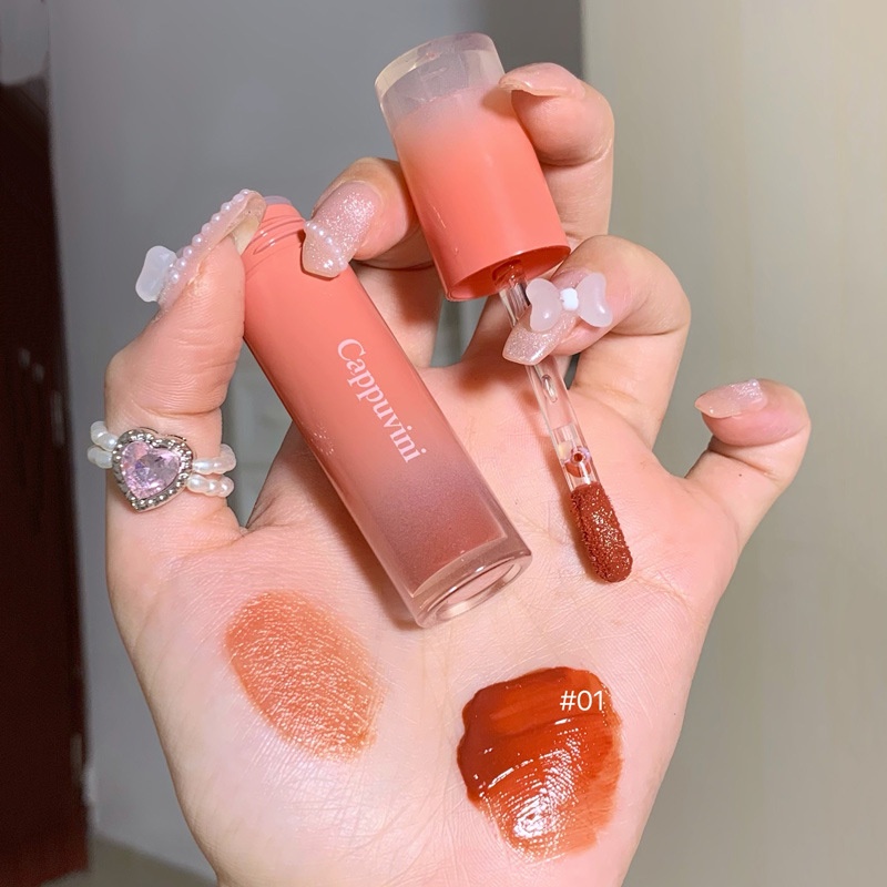 Son kem bóng CAPPUVINI căng bóng mềm mịn môi Lip Glaze Feeling Watery Syrup Lip Gel CAPU13 CAPU26
