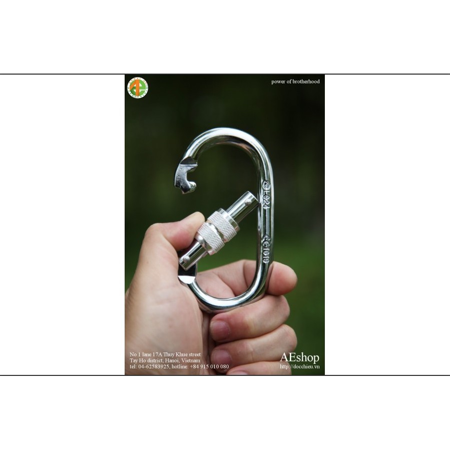 móc leo núi chữ O thép không rỉ