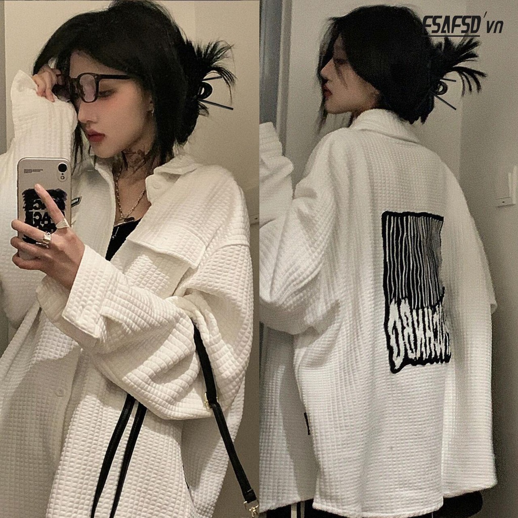 Áo Khoác Nữ Phong Cách Retro Mỹ Cá Tính