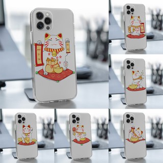 Bộ ốp lưng silicone mèo thần tài cho phone 12 mini 12 pro max 11 pro max 13 7 8 plus x xr xs max - a129