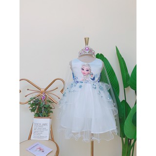 váy elsa,váy công cháu elsa cao cấp kèm set vương miện đũa thần cho bé yêu