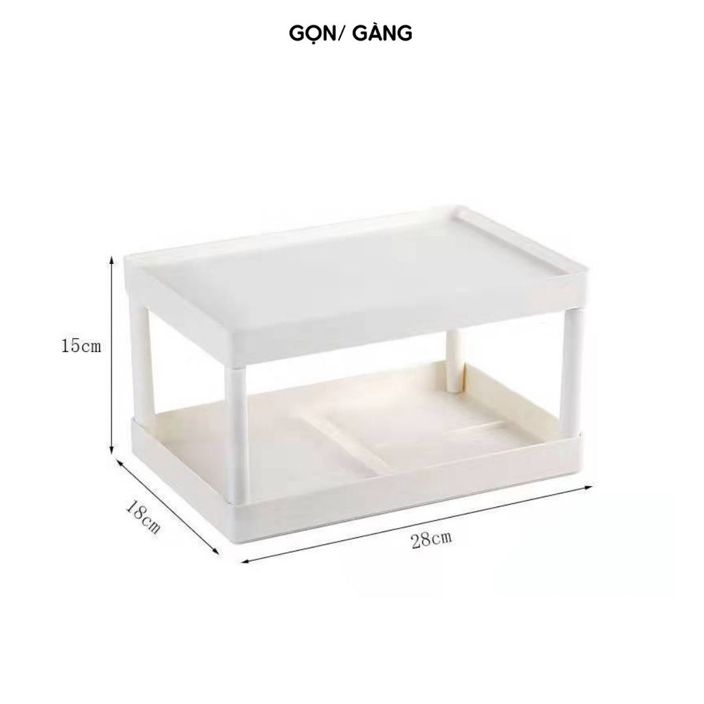 Kệ để bàn mini giá để bàn làm việc bàn học 2 tầng nhựa cứng đựng trang sức sách văn phòng phẩm kệ decor Gọn Gàng