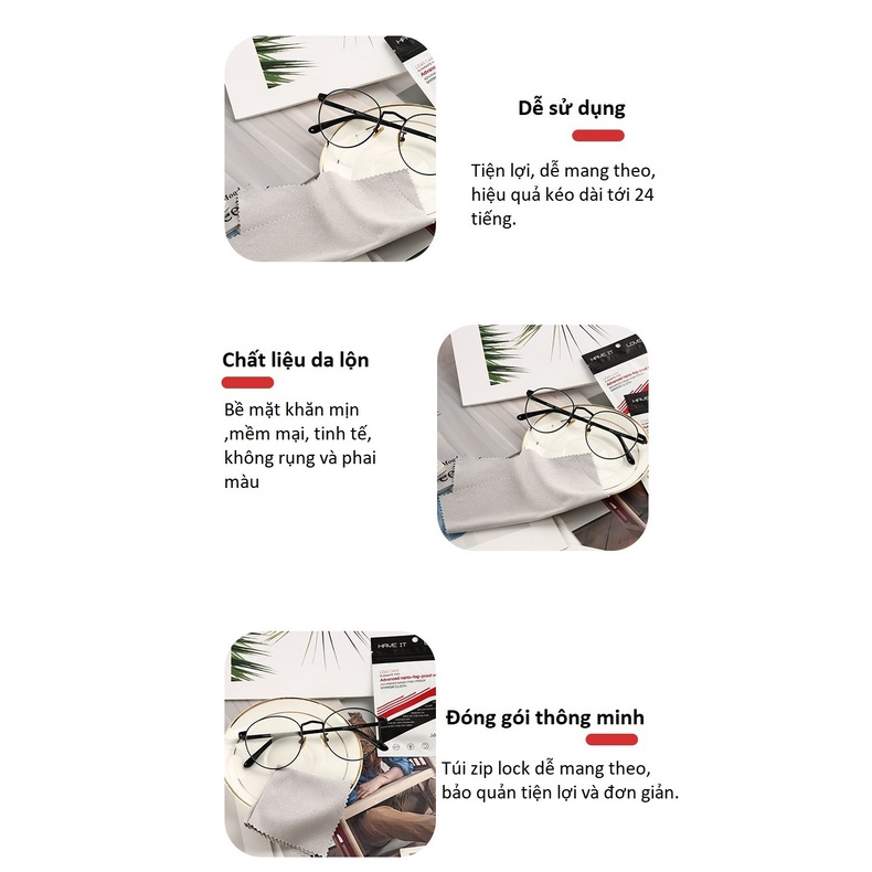 Khăn lau kính nano Jasinc cao cấp chống bám hơi nước, sương mù đa năng (phù hợp mọi loại gương, kính)