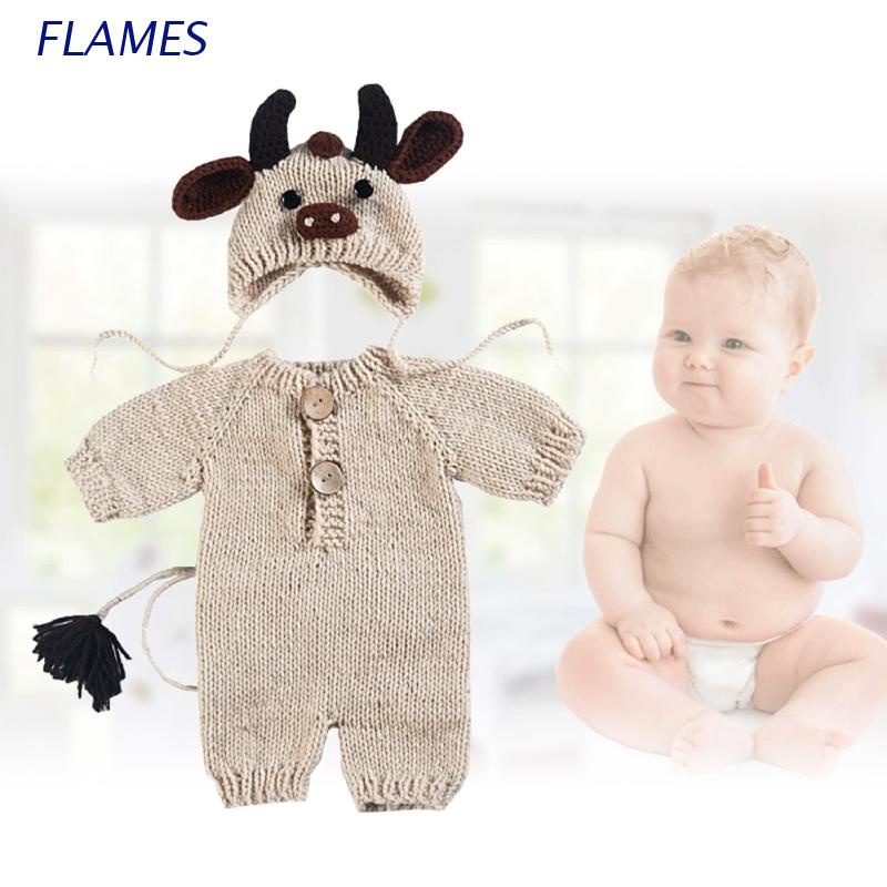 Bộ 2 Món Đồ Liền Thân Và Mũ Dệt Kim Cho Bé Sơ Sinh Chụp Ảnh
